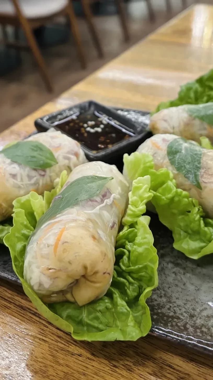 Crispy spring rolls straight from the pan