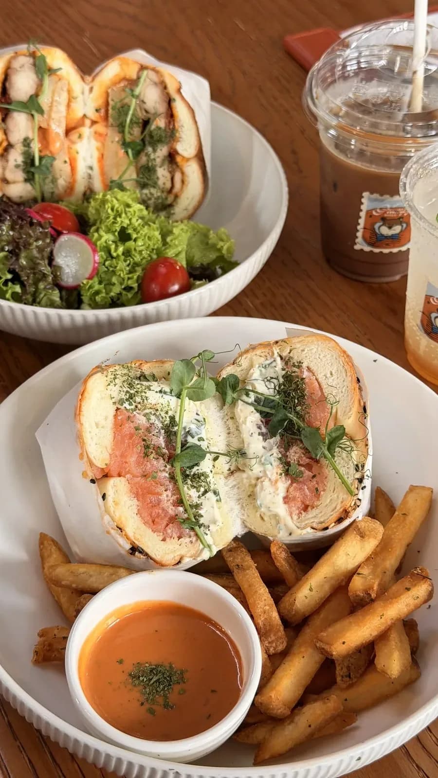 Walk in and catch the smell of fresh bagels and coffee