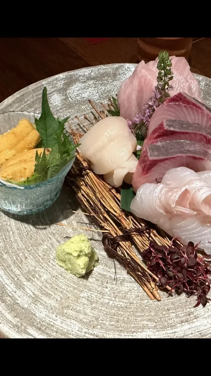 Cozy trendy spot for sashimi