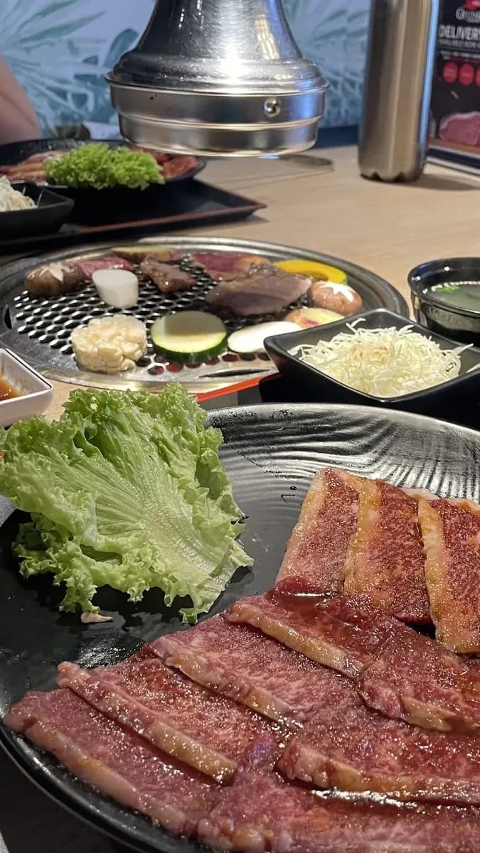 Grill Japanese beef slices at your table