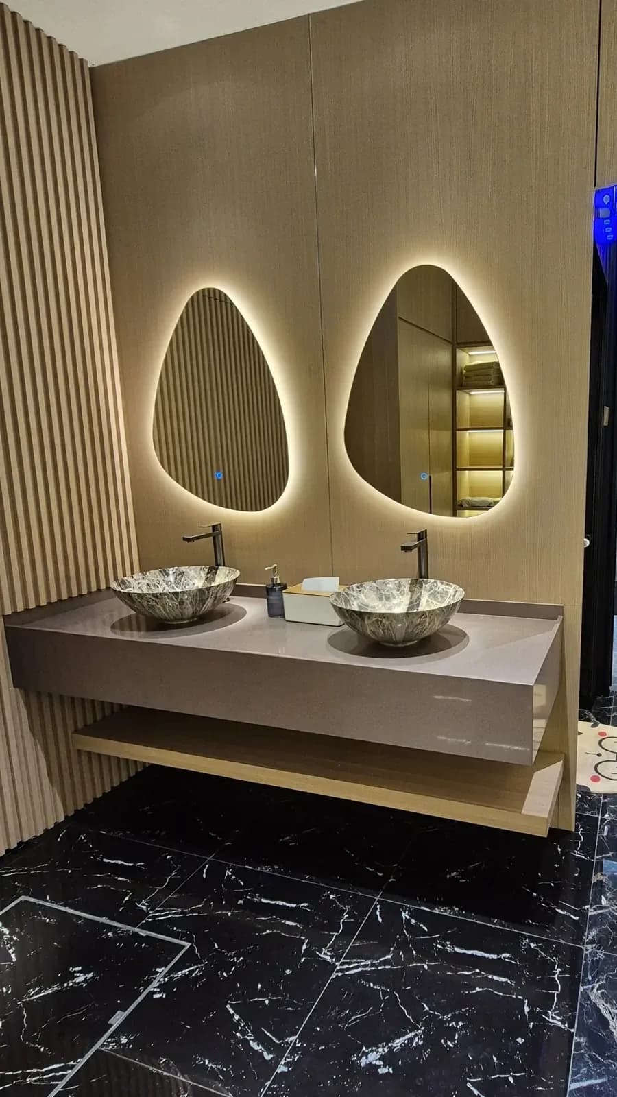 Walk into a clean modern space