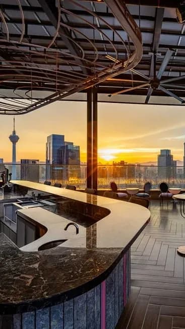 Enter the Upscale Bar Scene