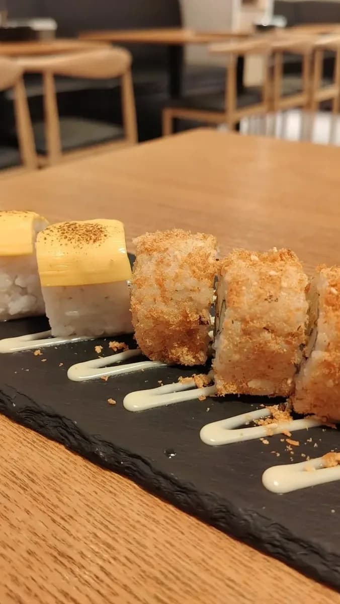 Roll your own veggie maki at a cozy spot