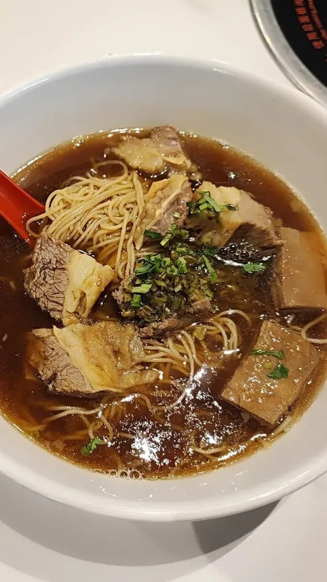 Sip the beef soup broth