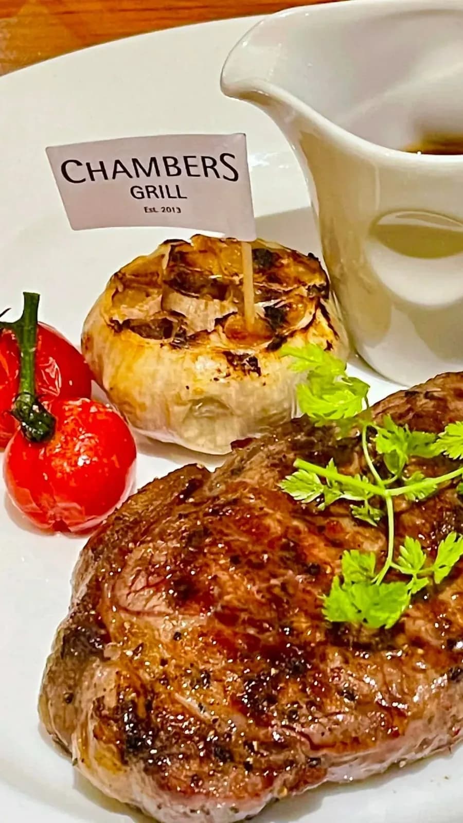 Cozy upscale energy at Chambers Grill