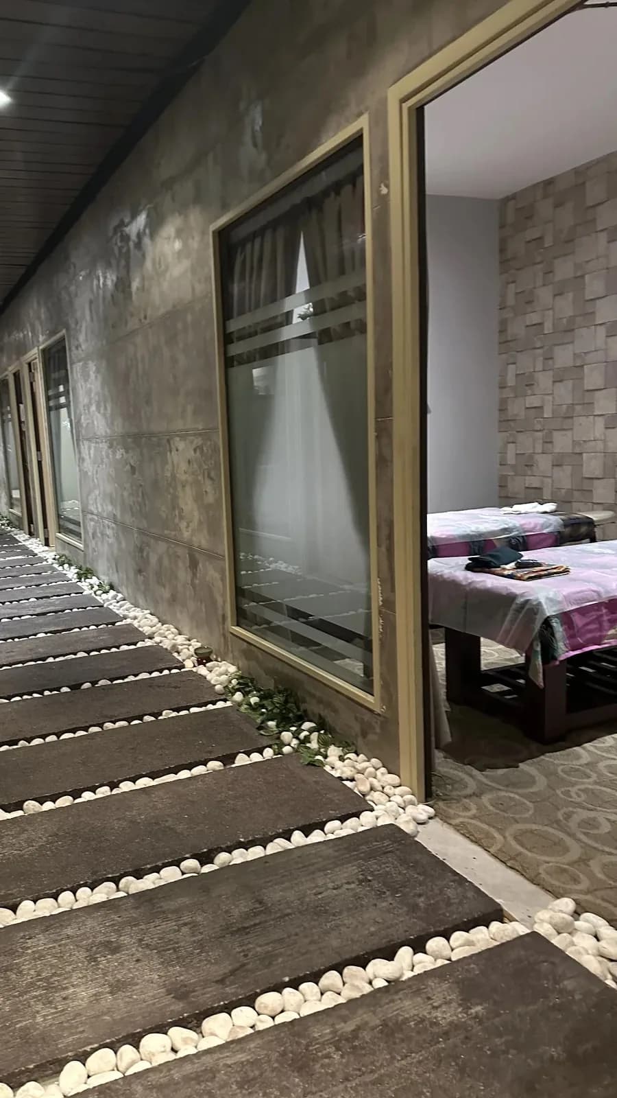Chill in the soft lit spa rooms