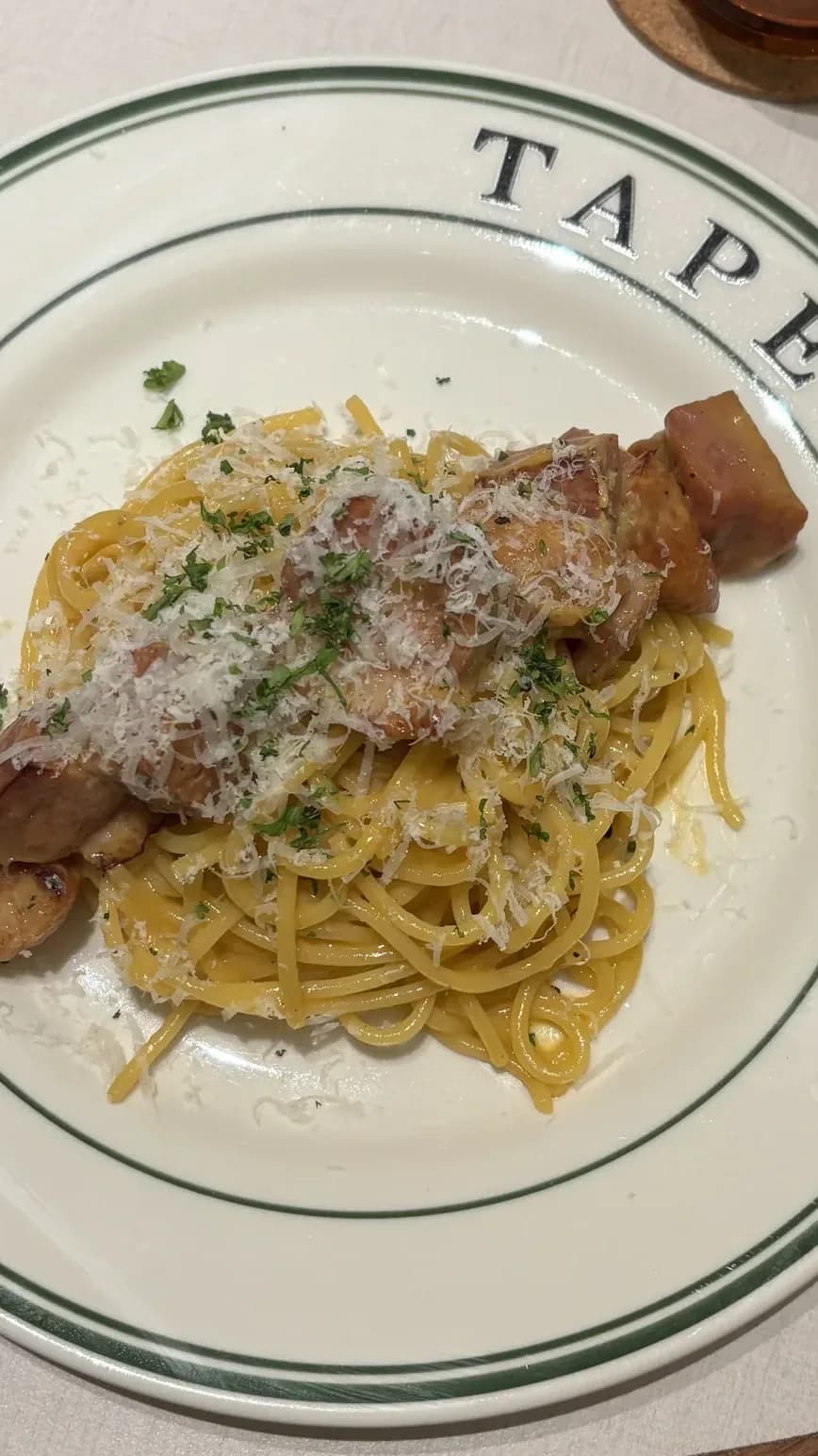 Pasta time starts at the door